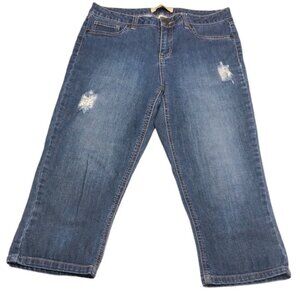 LIKE NEW D.JEANS FACTORY DISTRESS DENIM CAPRIS 8/29x20 ⭐